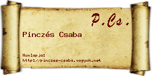 Pinczés Csaba névjegykártya