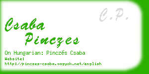 csaba pinczes business card